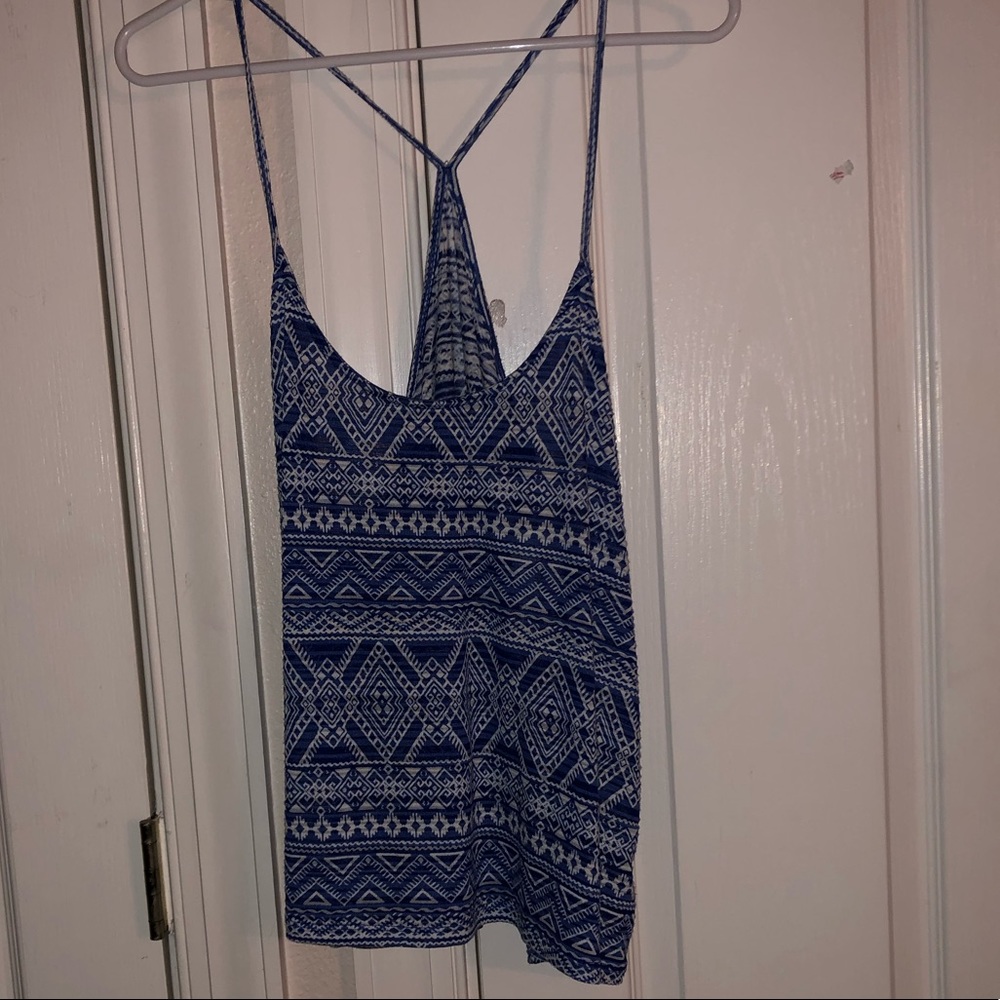 Blue and White Tank Top